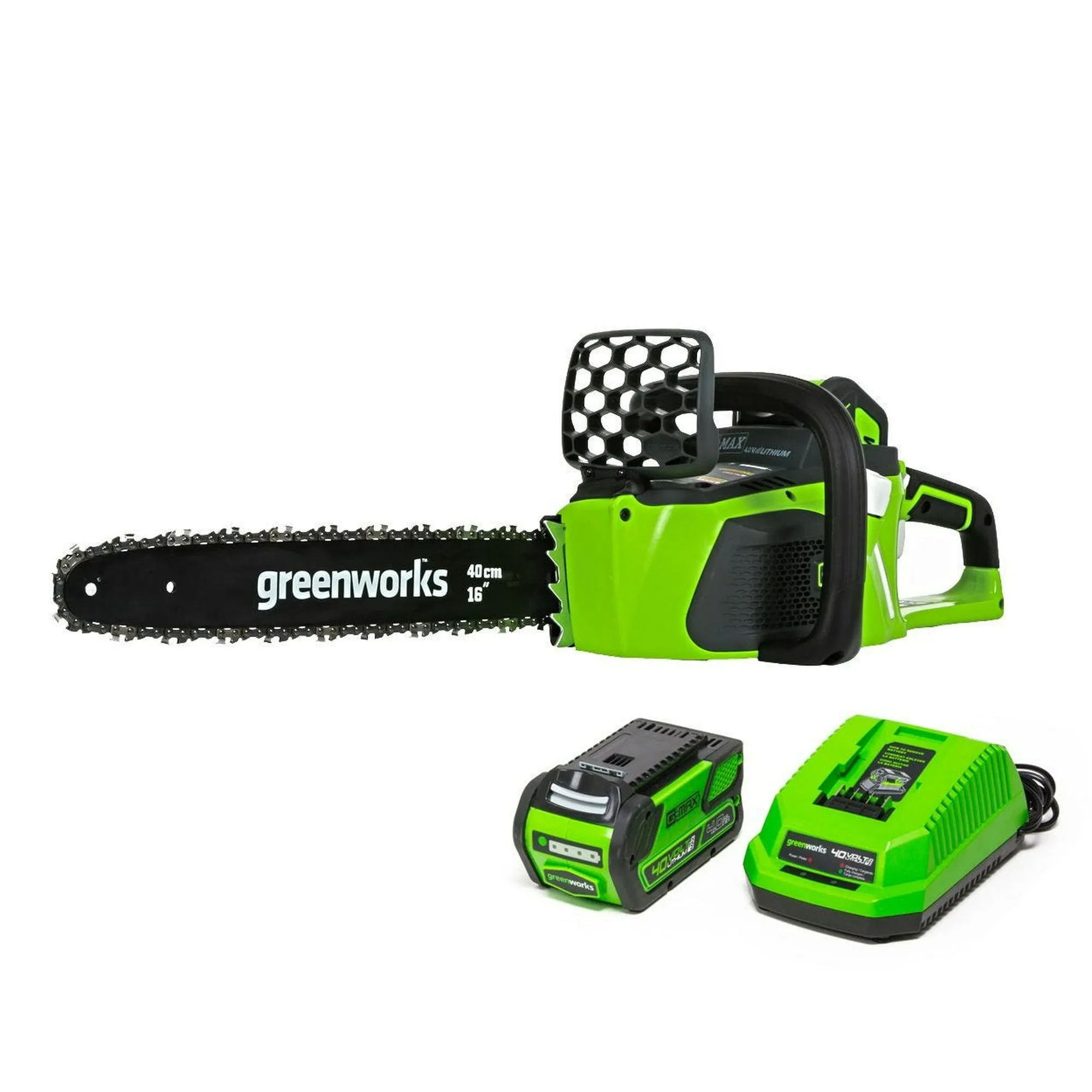 

40V 16 Inch Brushless Cordless Chain Saw with 4.0Ah Battery and Charger