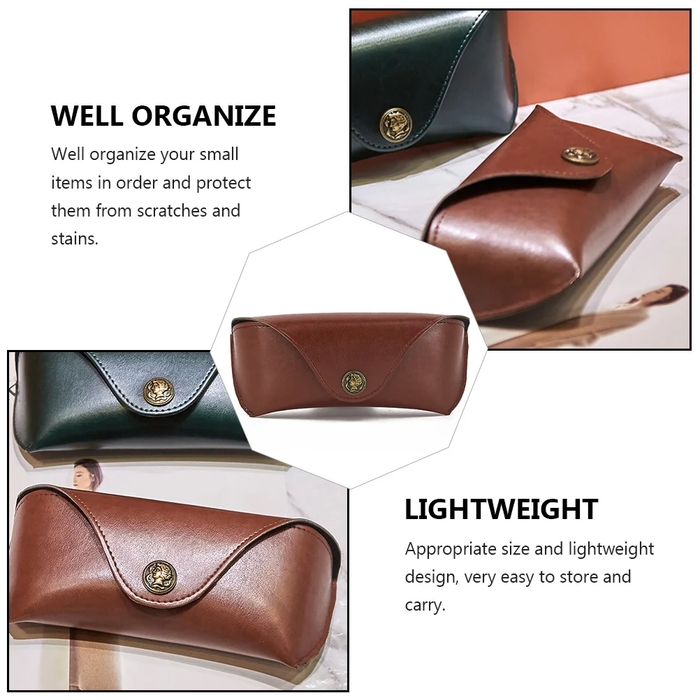 

1pc Soft Pu Retro Style Sunglasses Storage Bag Magnetic Closure Lightweight Glasses Box Vintage Packet Handmade Design