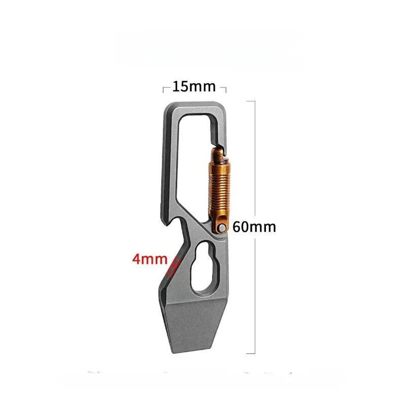 Liontin Gantungan Kunci Bar Pry Mini Aloi Titanium Baru EDC Alat Pengiriman Portabel Multifungsi Pembuka Botol