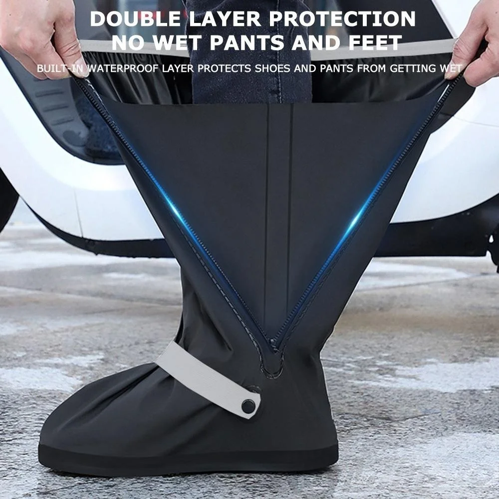 Motorcycle High Tube Rain Boots Waterproof Reflective Non Slip Footwear Motorbike Cycling Bike Reusable Protection Accessories