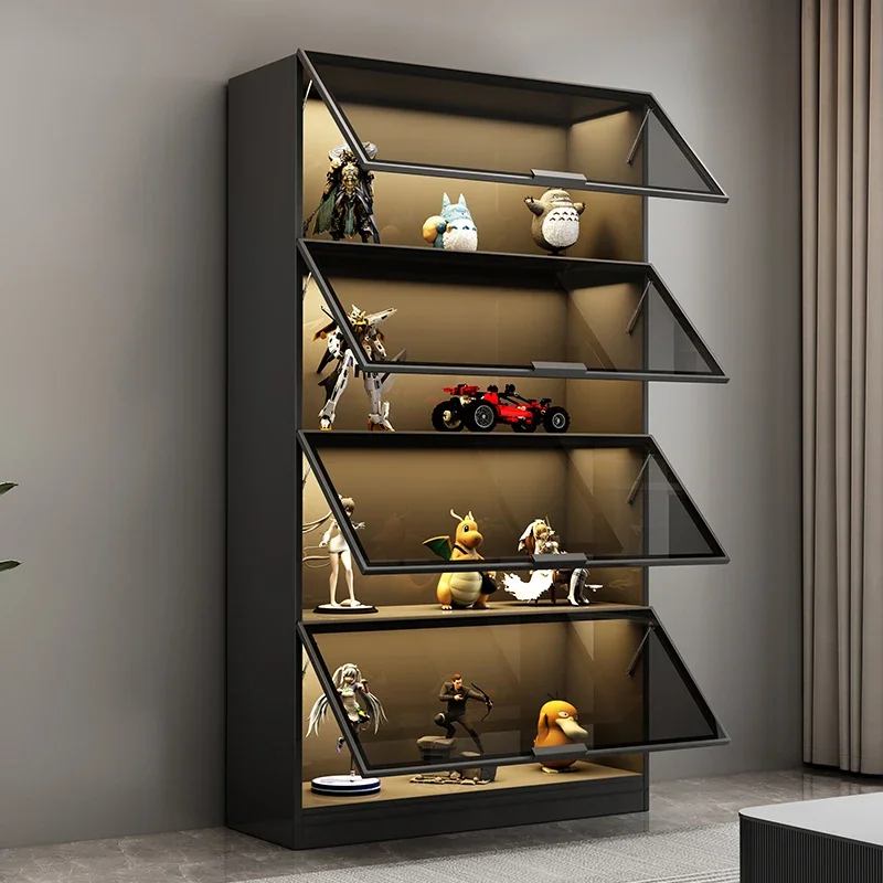 Figure Display Cabinet Glass Door Display Cabinet Home Living Room Lego Toy Model Building Block Storage Cabinet Custom Bookcase