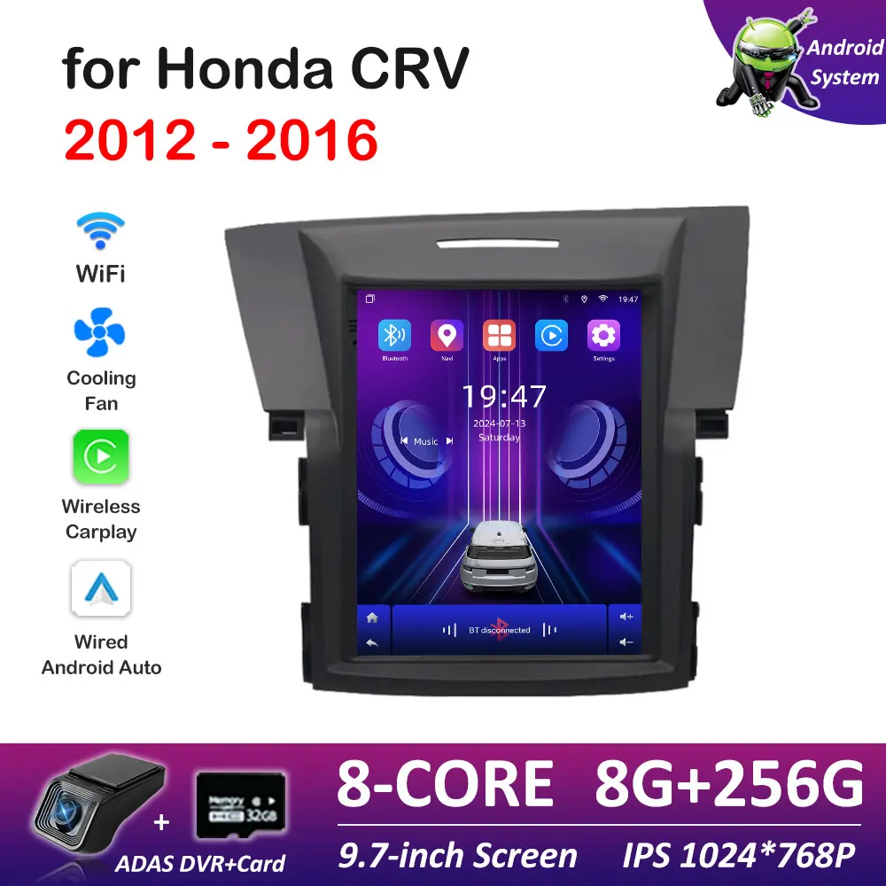 Car Video Multimedia Video Player for Honda CRV 2012 - 2016 Touch Screen Android Intelligent System Wirelss Carplay Auto Tools