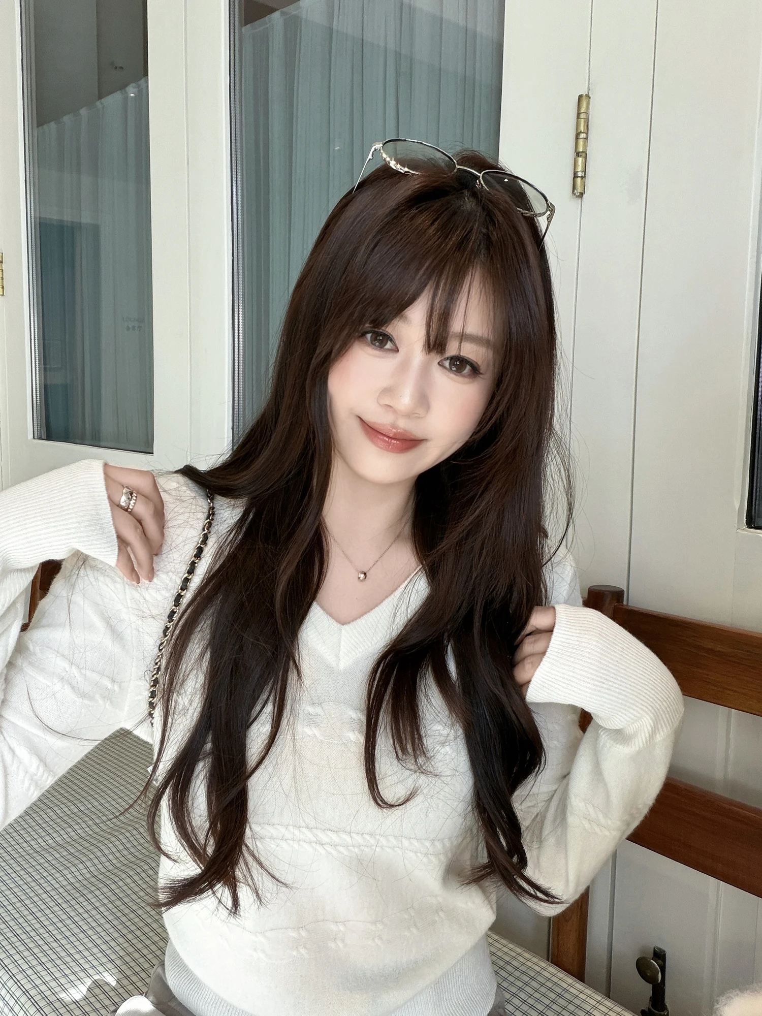 

Женский свитер-пуловер AhY Salt Series Early Spring 00 из шерсти с V-образным вырезом, базовый слой, с узором «косы» и цветочным дизайном