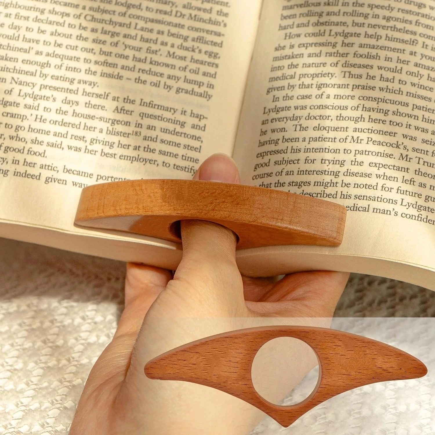 

Personalized Thumb Book Page Holder, One-Handed Reading Wooden Thumb Page Holder, Bookish Christmas Gift for Teacher Book Lover