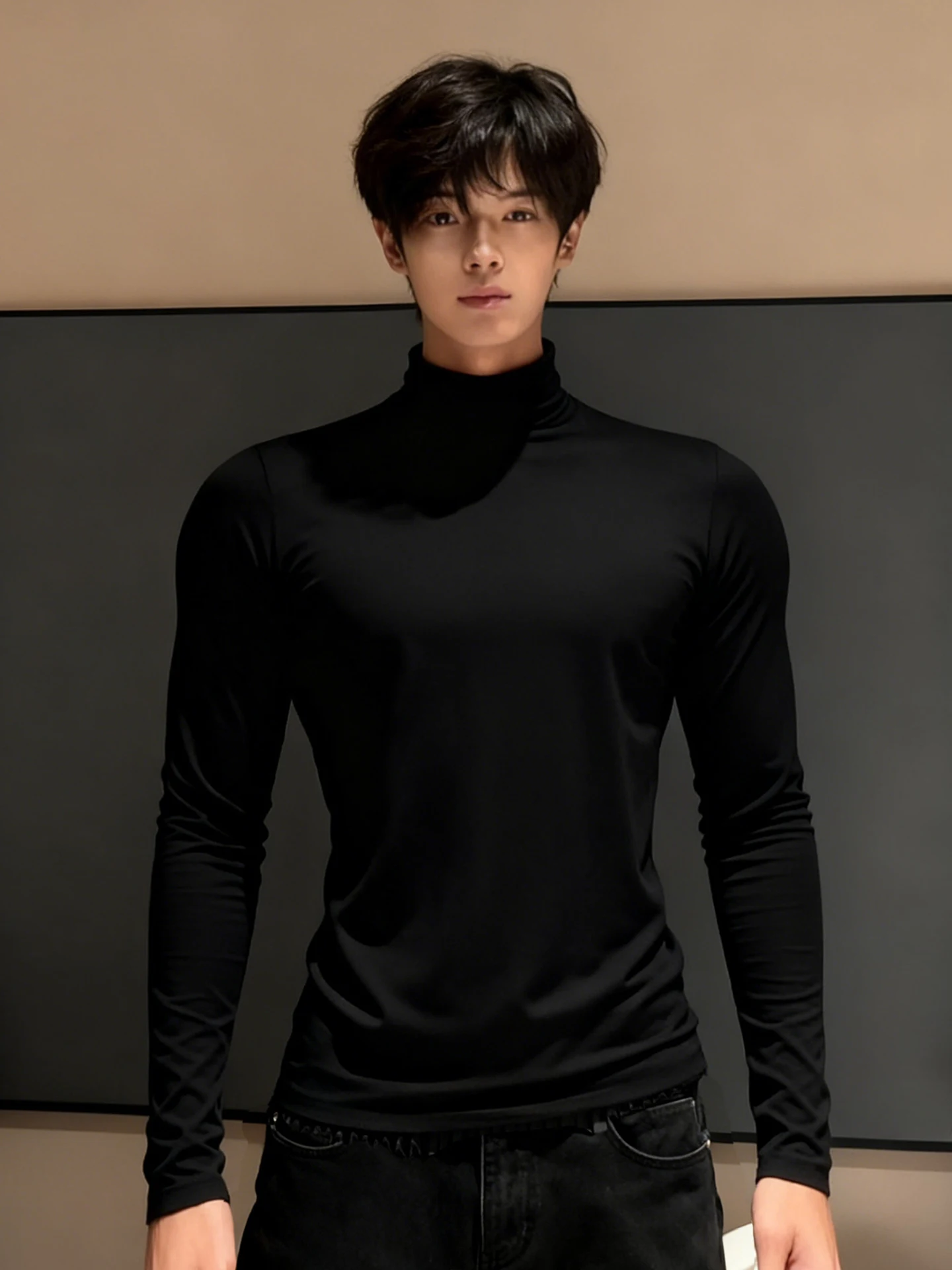 

Bla Fce Lined Long Sve Base irt Men's Sle Slim Fit American Design Winter Thermal T-irt Cool f High Collar S...