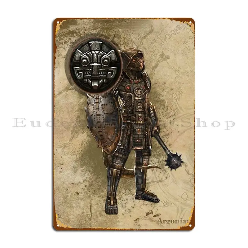 Argonian Metal Sign Rusty Club Wall Cave Wall Decor Printing Tin Sign Poster