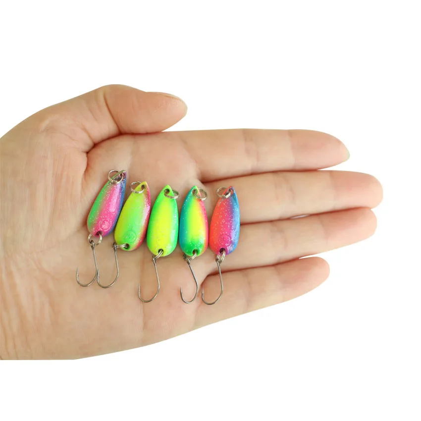 Nowy 2.5g metalowa przynęta łyżka przynęty Pesca wędkarskiego łyżka na pstrąga przynęty sztuczne Bass Lure