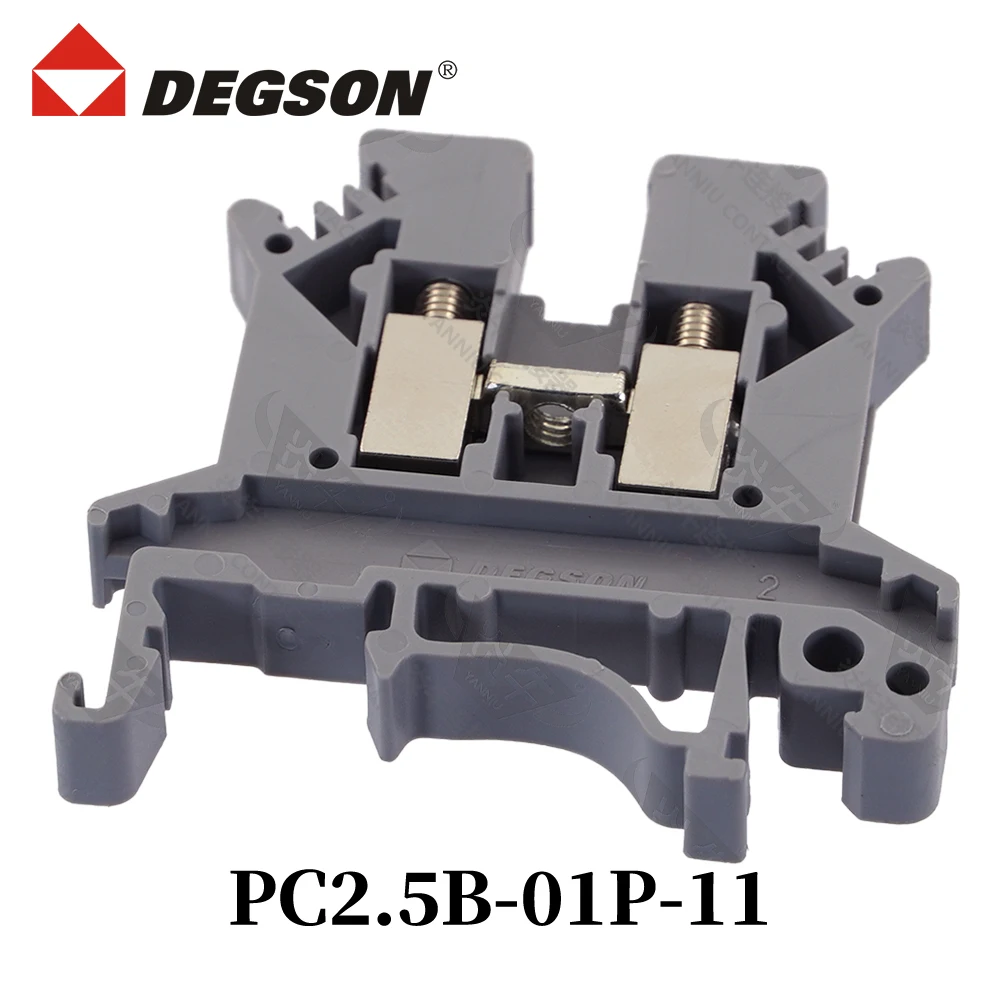 10Pcs PC2.5B-01P-11-00ZH/AH DEGSON SCREW FEED-THROUGH UNIVERSAL PLUG ELECTRICAL CONNDUCTOR DIN RAIL TERMINAL BLOCK
