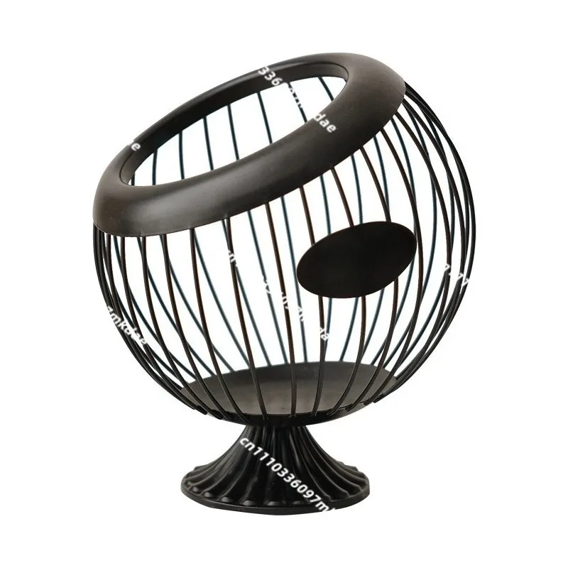 Wrought iron fruit basket, coffee capsule storage basket, tabletop decorative tea snack fruit, candy storage