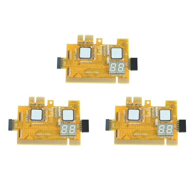 X64A-3X Detect Tool PCI-E LPC Multi Use Diagnostic Card Laptop Desktop Test Post LED Indicator PC Motherboard Debug Analyzer