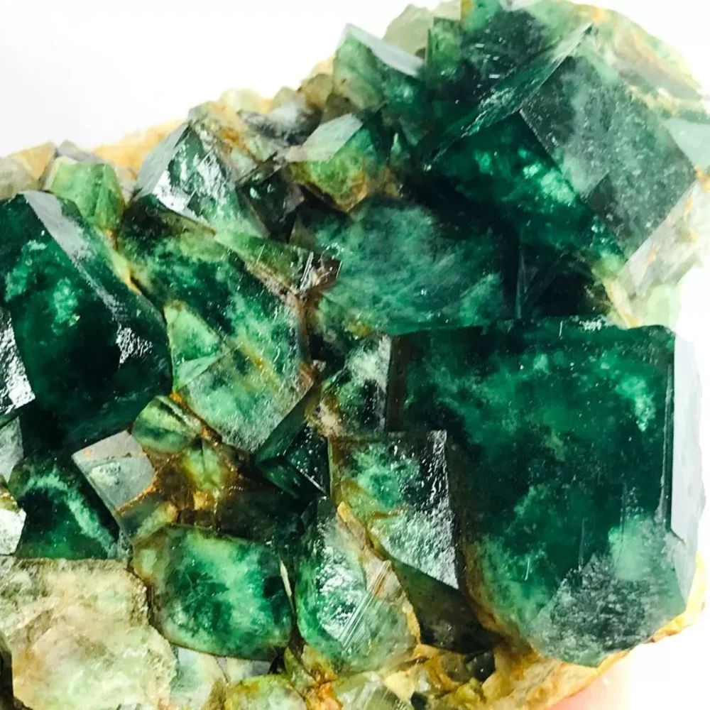 

Natural Formed! Fluorspar Cluster, Green Fluorspar, Quartz Crystal Ore Cluster, Mineral, Reiki, Healing, Degaussing Cluster