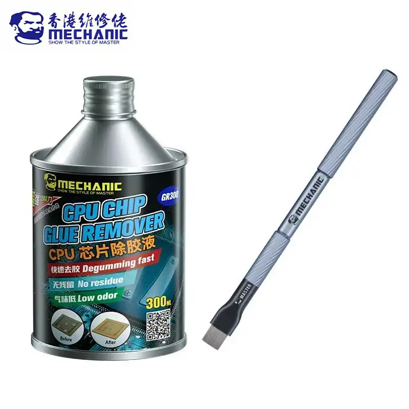 300ML MECHANIC GR300 CPU Glue Remover Liquid Cleaning Brush Immersion for 20 minutes for CPU IC Glue Remover Phone Repair Tools