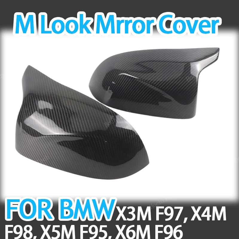 

Real Carbon Fiber Side Mirror cover Caps for BMW X3M F97 X4M F98 2019-2024 X5M F95 X6M F96 2020-2024 replacement