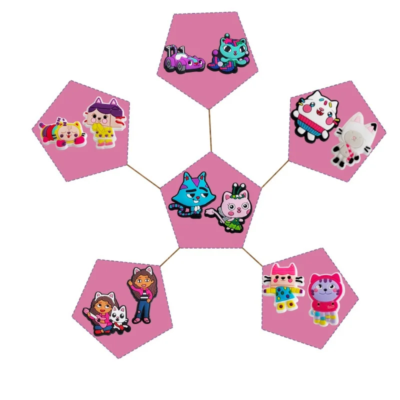 

12/50/100PCS Gaby's dollhouse Shoe Charms Colorful PVC Clog Buckle Decorations DIY Craft Supplies Party Favors Kid Birthday Gift