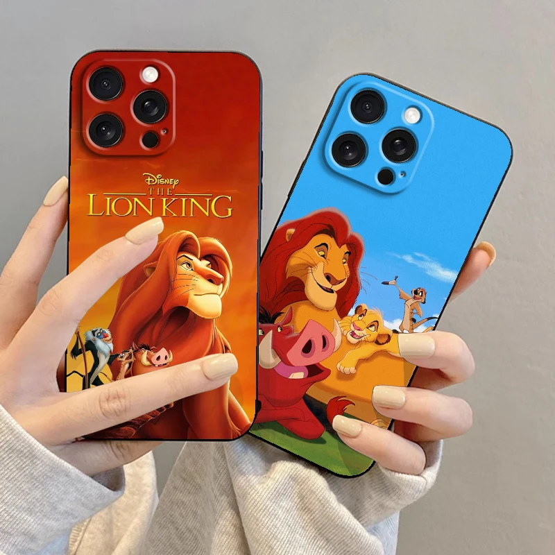 Simba The King Lion Animal For iPhone 15 14 13 12 11 XS XR X 8 7 SE Pro Max Plus Mini Black Cover Phone Case