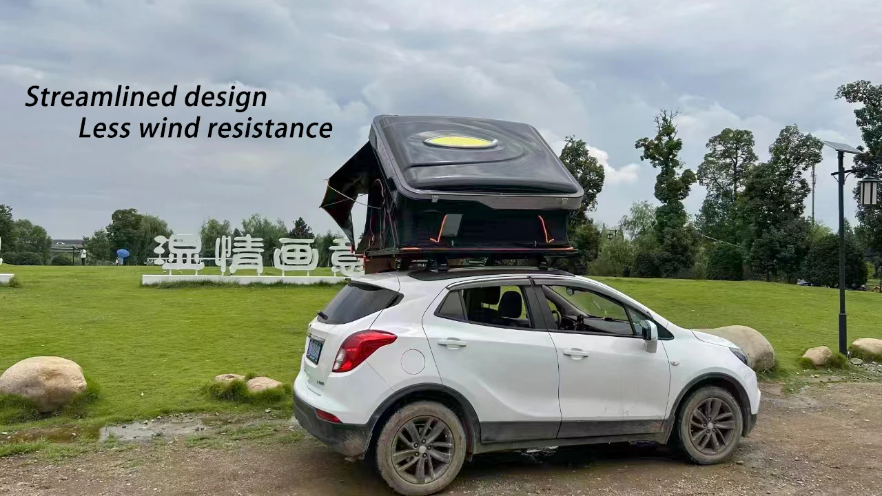 Car Roof Top Tent 4 Person Remote  Hard Outdoor Hard Shell Car Roof Tent Camping Car Tent Annex Room