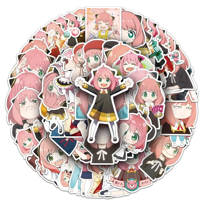 50 ชิ้นญี่ปุ่นอะนิเมะสายลับเล่นบ้าน SPY×FAMILY คาวาอิการ์ตูนรูปแบบสติกเกอร์ของขวัญขนาดเล็ก