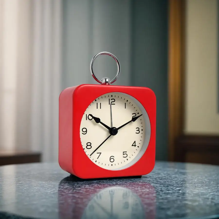 1PC Metal Ring Snooze Alarm Clock; One Click Snooze for 5 Minutes or Backlight; Used for Bedroom Headboard Decoration