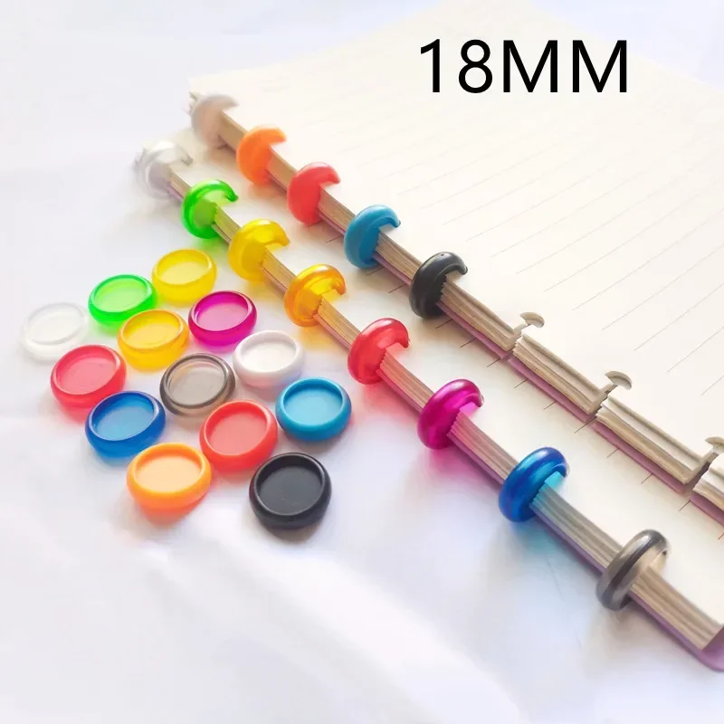 Solid Loose-Leaf Binding Disc, Fivela Anel, Notebook DIY, Material de Escritório, 18mm, 100Pcs