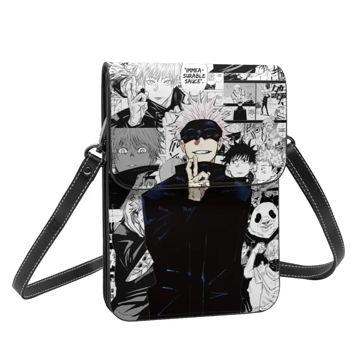 Anime Jujutsu Kaisen Crossbody Wallet Cell Phone Bag Shoulder Bag Cell Phone Purse Adjustable Strap
