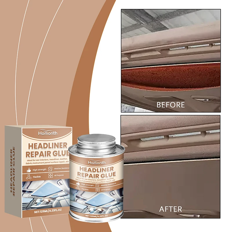 

Клей для ремонта подголовника 125 мл, гибкий клей для подкладки на крышу автомобиля, прозрачный клей для обивки автомобилей, с кисточкой, подходит для автомобилей