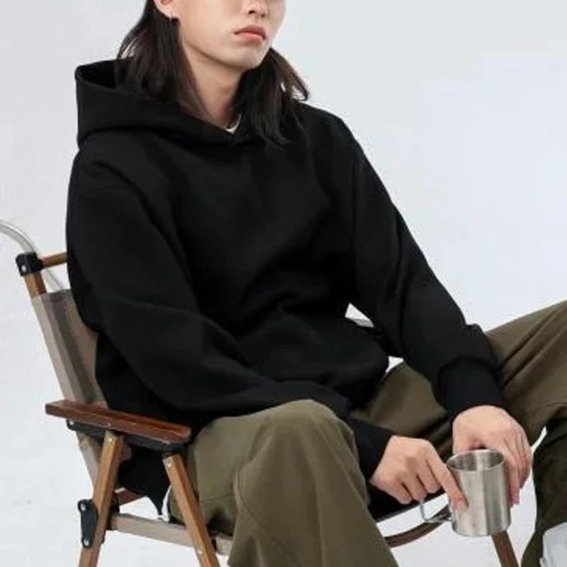 

Weight Velvet Hooded Sweatshirt Men Thickened Polar Fleece Pullover Hoodie Women's Warm Tight Fit Sweatshirt Streetwear