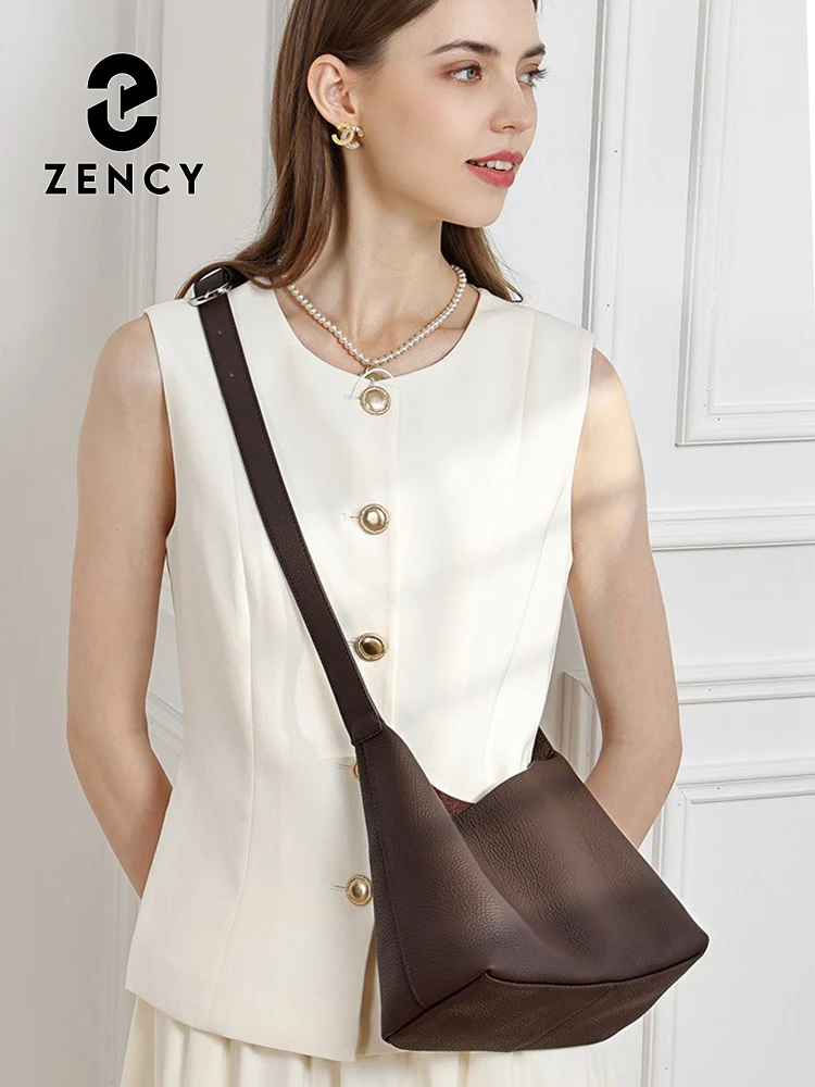 Zency Genuine Leather Women's Casual Shoulder Bag Natural Leather Bag for Mom Wife 2026