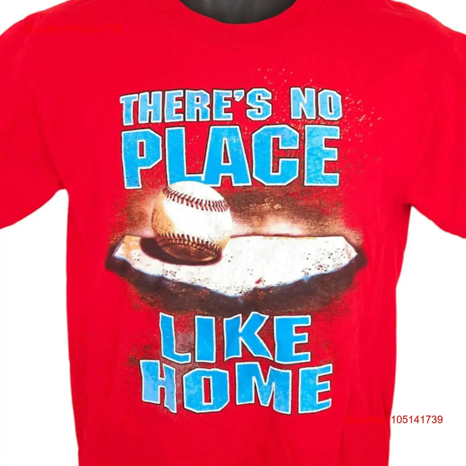 

Винтажная бейсбольная футболка для софтбола, мужская размер, средний красный Y2K No Place Like Home, винтажная стираная удобная уличная одежда для мужчин
