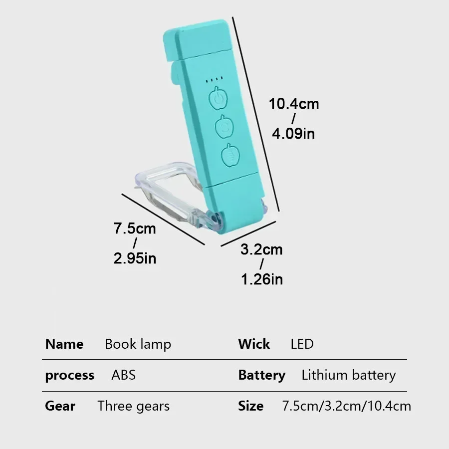 Mini Light Reading Clip Book Light With Timer Rechargeable Clip-on Bookmark Book Light Led Read Light Portable Bedside Desk Lamp