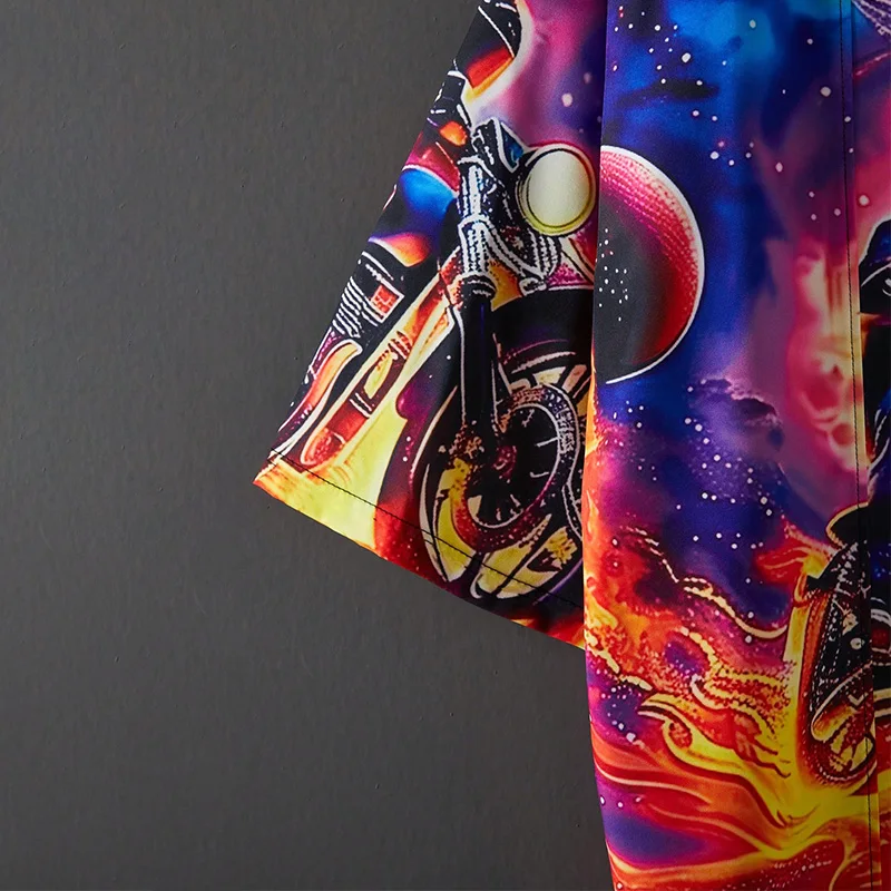 Europeu e americano retro na moda estilo mecânico 3d motocicleta impressão quimono haori verão estilo de rua personalizado casal praia férias maiô de uma peça outerwear cardigan cover-up