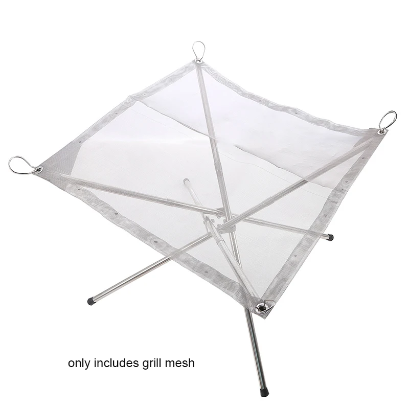 المحمولة حفرة النار دائم التخييم في الهواء الطلق شواء شبكة الموقد الصلب الفناء الخلفي رف النار التجميع السريع صافي التخييم شواء صافي #5