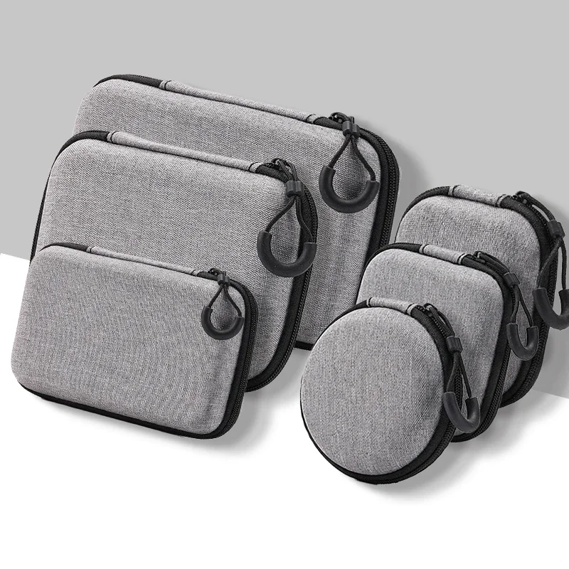

Mini Grey Digital Product Storage Bag Portable Headphone USB Data Cable Charger U Stick Storage Case Shockproof Protective Case