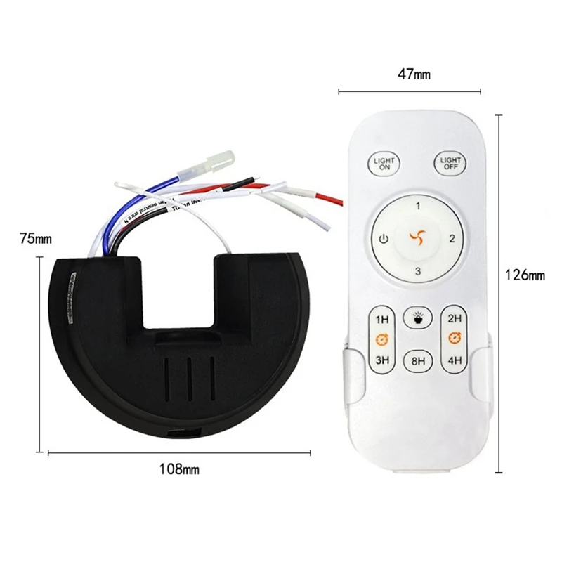 AT14 Universal Ceiling Fan Remote Control Kit Replacement, 3-Speed & Timing, Remote Replacement For AC Ceiling Fan Light