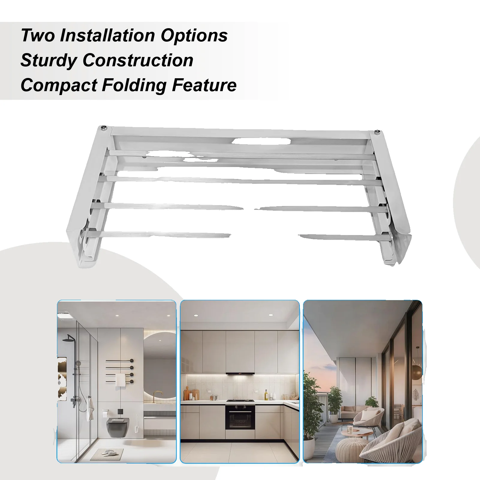 

Настенная сушилка для одежды Стержень из АБС-пластика Складная настенная сушилка для одежды в помещении и на открытом воздухе Компактная стирка