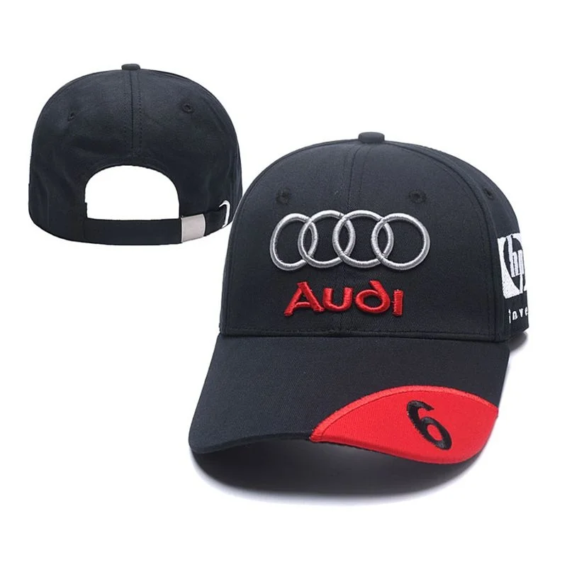 2024 New Foreign Trade Embroidered Audi  Baseball Hat Cotton Outdoor Sports Duck Tongue Hat Four Seasons Advertising Hat 55-60cm