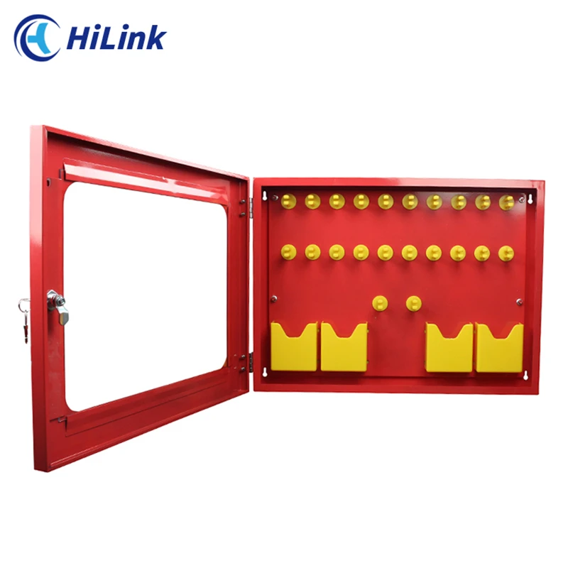 Wall-mounted Safety Management Metal Group Lockout Station With 30 Padlock Positions And 4 Tag Holders