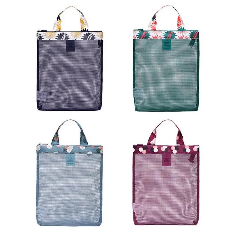 NEW Mesh Beach Tote Family Beach Bag Shell Collecting Bag Sandproof Mesh Swim Pool Bag Oversized Beach Tote Swimming Accessories