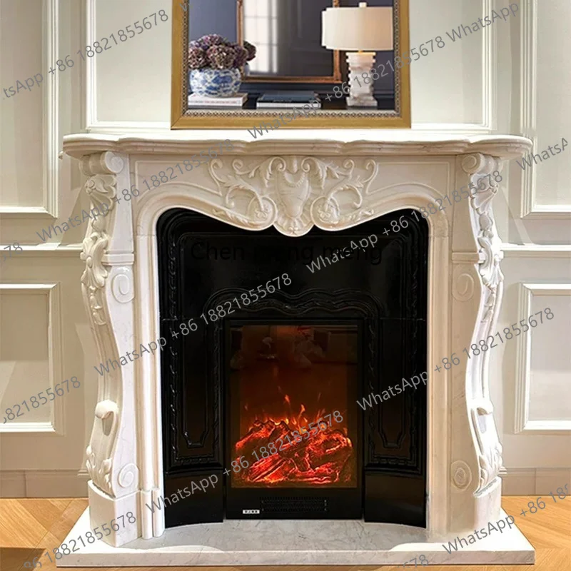 French marble fireplace, American French entrance fireplace decorative cabinet