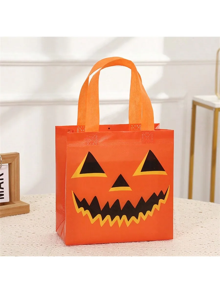 18Pcs Halloween Candy Bags Reusable Non Woven Trick or Treat Gift Bags Cat Ghost Mummy Vampire Zombie Pumpkin Halloween Tote Ba