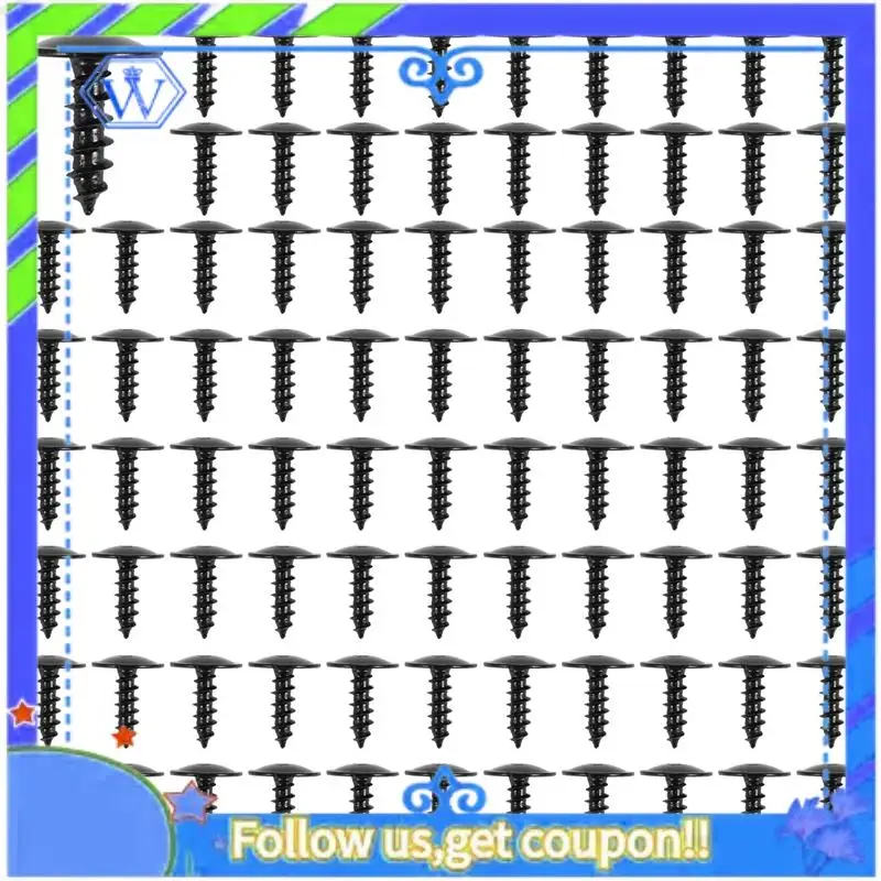 M46K-100Pcs Car Engine Under Cover Splash Guard Self-Tapping Screws 5Mm N90974701 For - A4 A3 A5 A6 A7 A8 Q5 Golf Passat