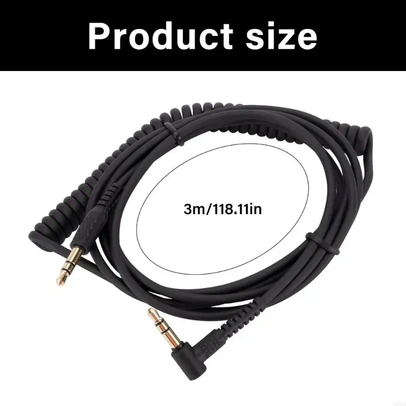 モニターの耐久性オーディオケーブルMajor2 Major3 Major3 Major4 Earphone 3.5mmコードもつれの設計金属L字型コネクタ