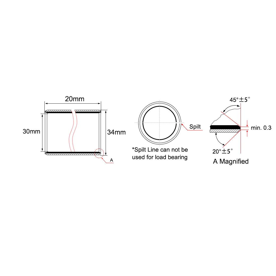 uxcell 1-11PCS Sleeve (Plain) Bearings 3mm 4mm 5mm Bore 5mm 6mm 7mm OD Wrapped Oilless Self-lubricating Bushings