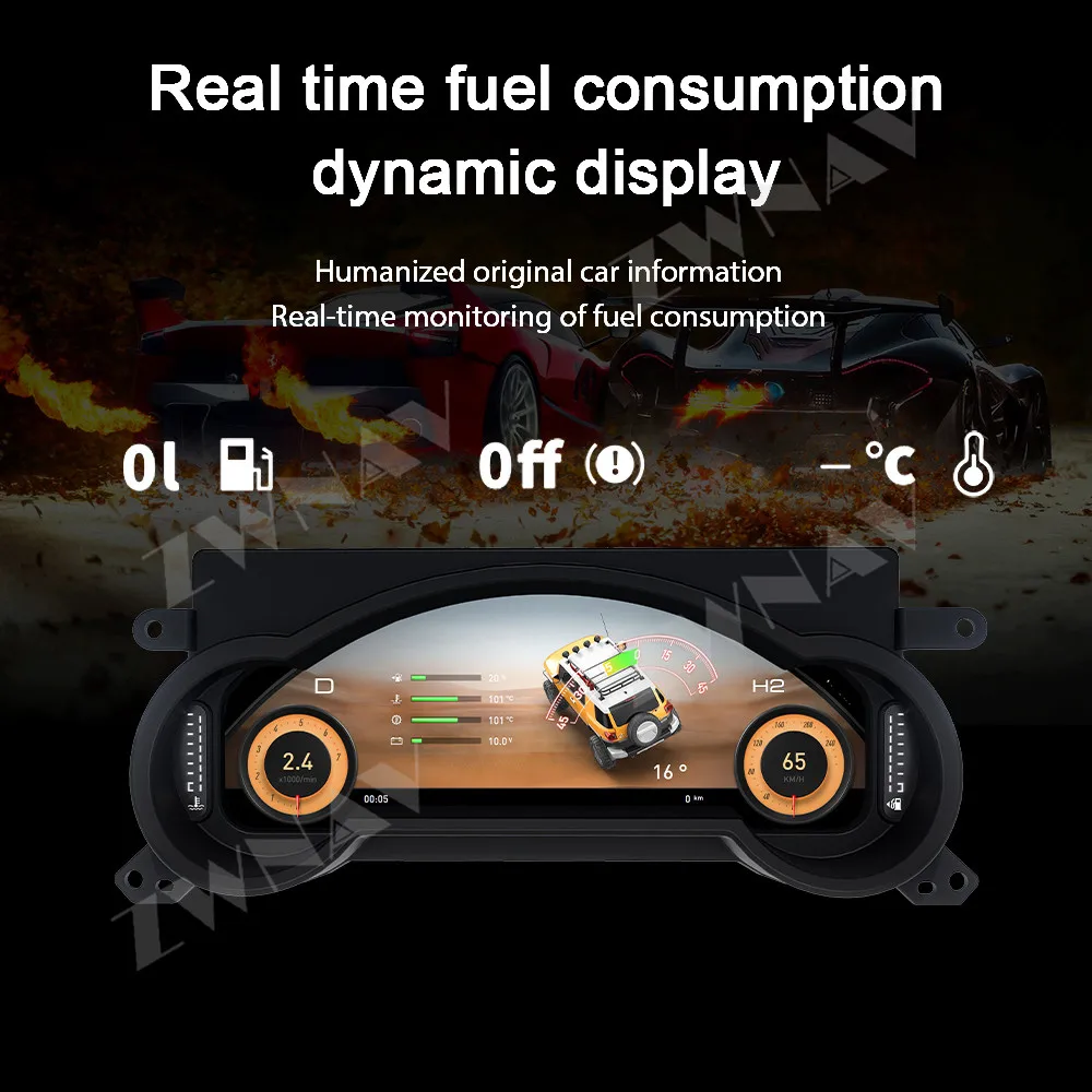 Full LCD Digital Instrument Cluster Speedometer Gauge Multi‑Function Display Dashboard Panel For Toyota FJ Cruiser 2008‑2023