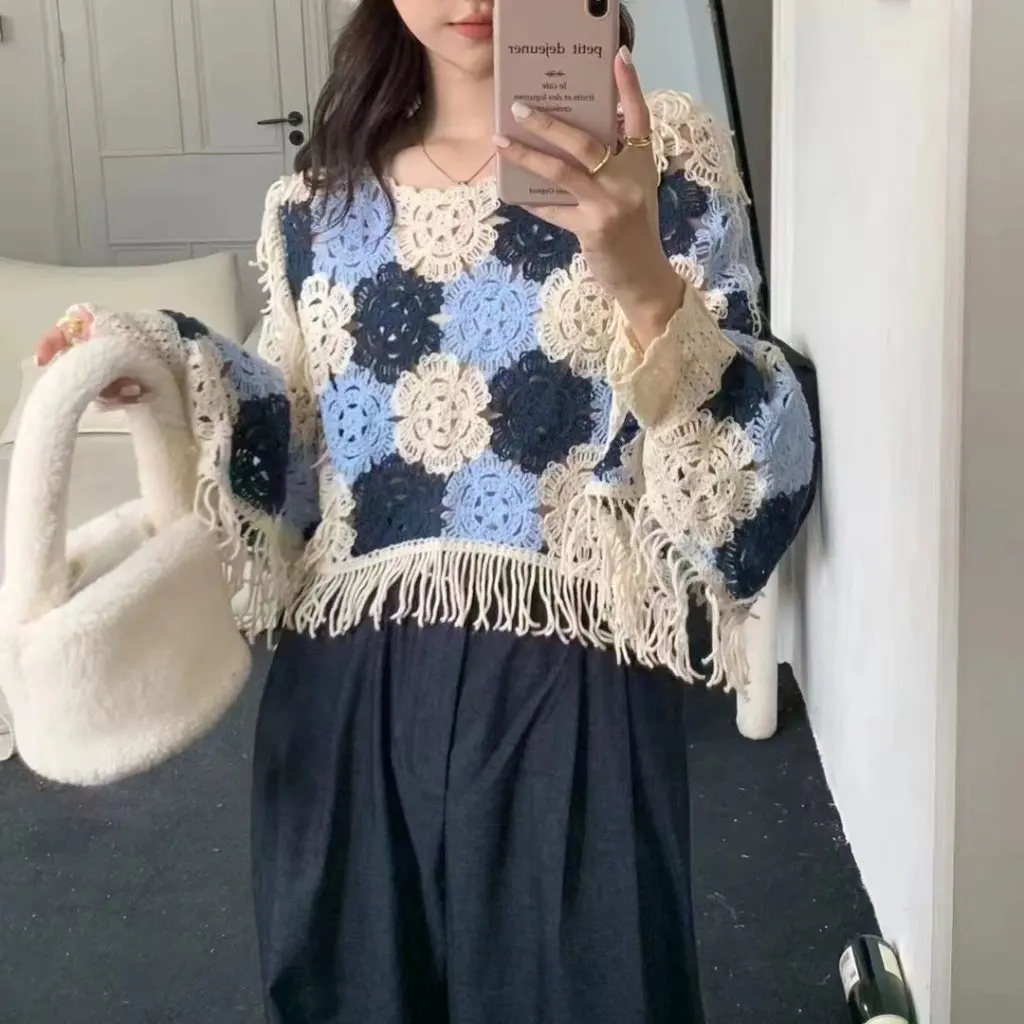 

Women's Thin Sweater Cardigan Batwing Sleeve Top Sun Protection Loose Retro Tassel Coat Fashion Upperwear
