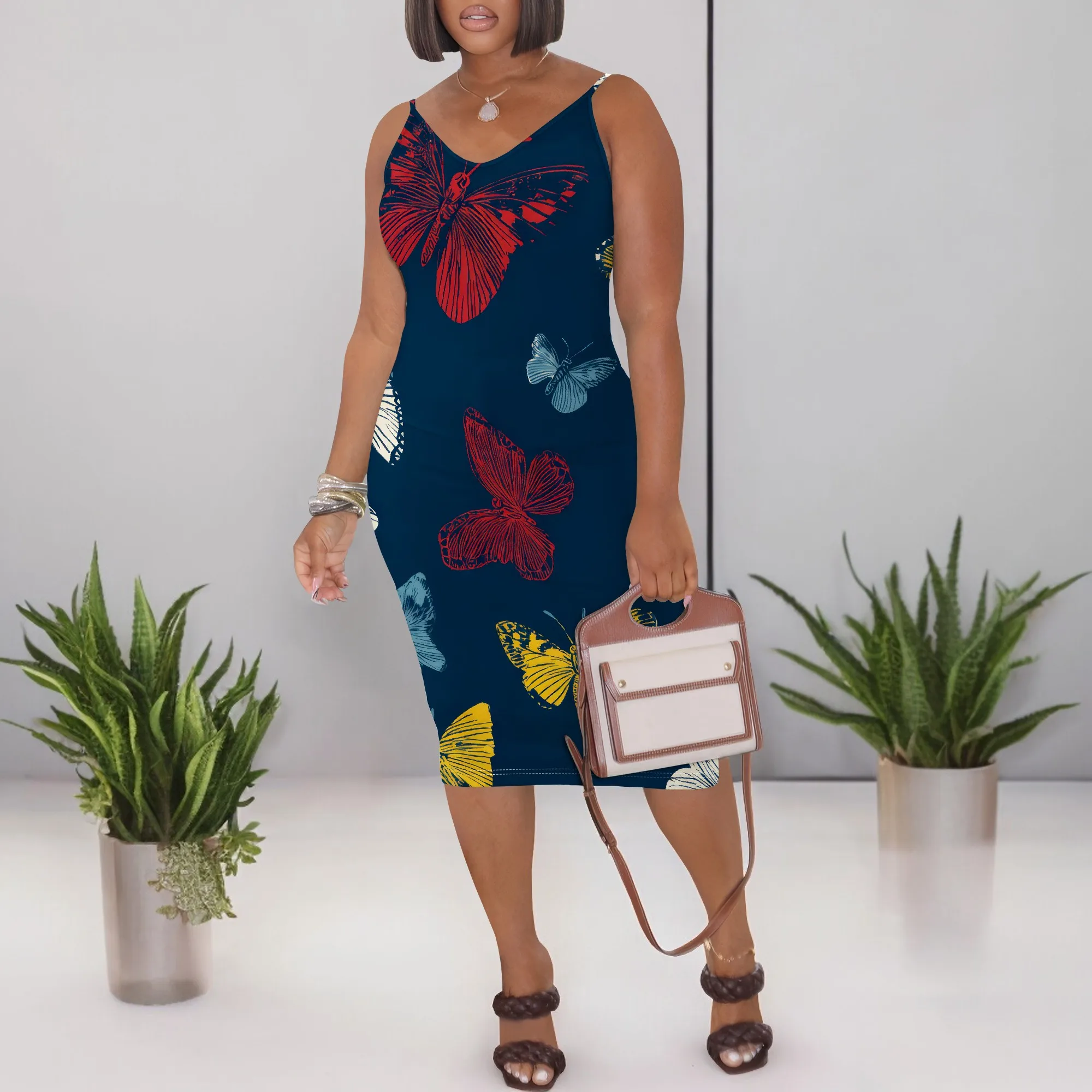 Women's Sexy Bodycon Tank Dress Sleeveless Basic Midi Club Dresses