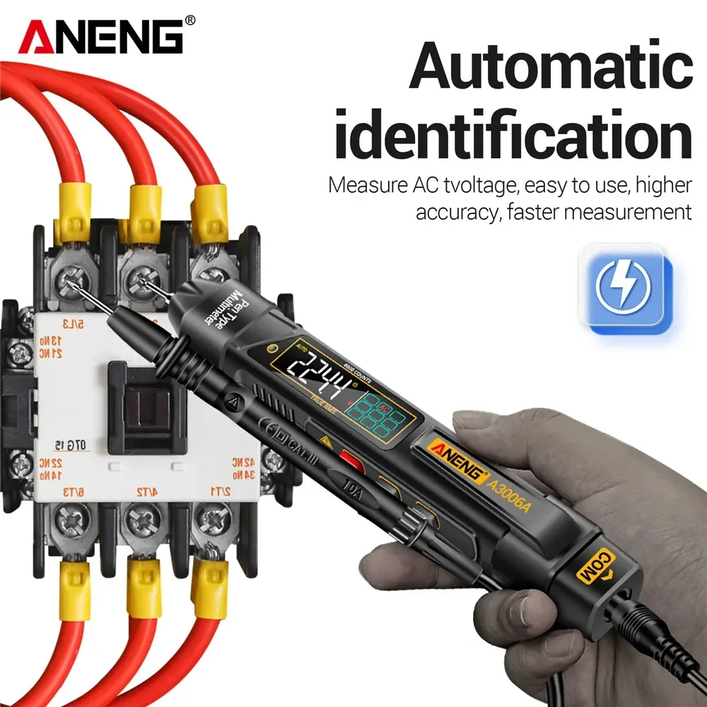 

ANENG Digital Multimeter Test Pen 4000Counts AC/DC Voltage A3006A Non-contact Inductive Electricity Hz Diode Resistance Tester