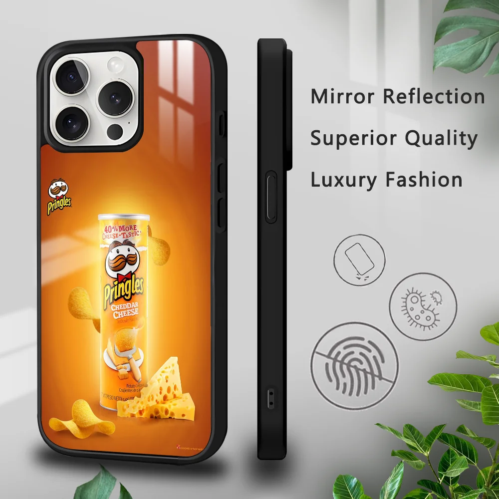 P-PrinGlEs Potato Chips Phone Case For IPhone 16 15 14 13 12 11 Pro Xs Max Mini Plus Celulares Hard Funda