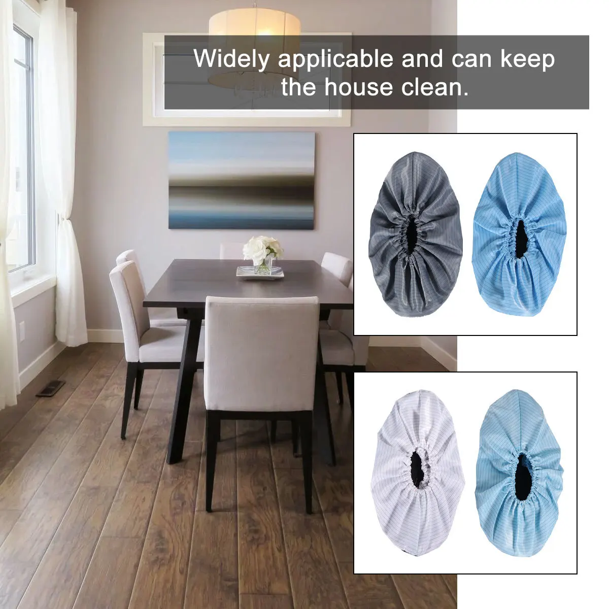 6 คู่ ถุงคลุมรองเท้าแบบใช้ซ้ำได้ ป้องกันไฟฟ้าสถิต หนา ไม่เกิดไฟฟ้าสถิต ไม่ลื่น ป้องกันฝุ่น สำหรับ