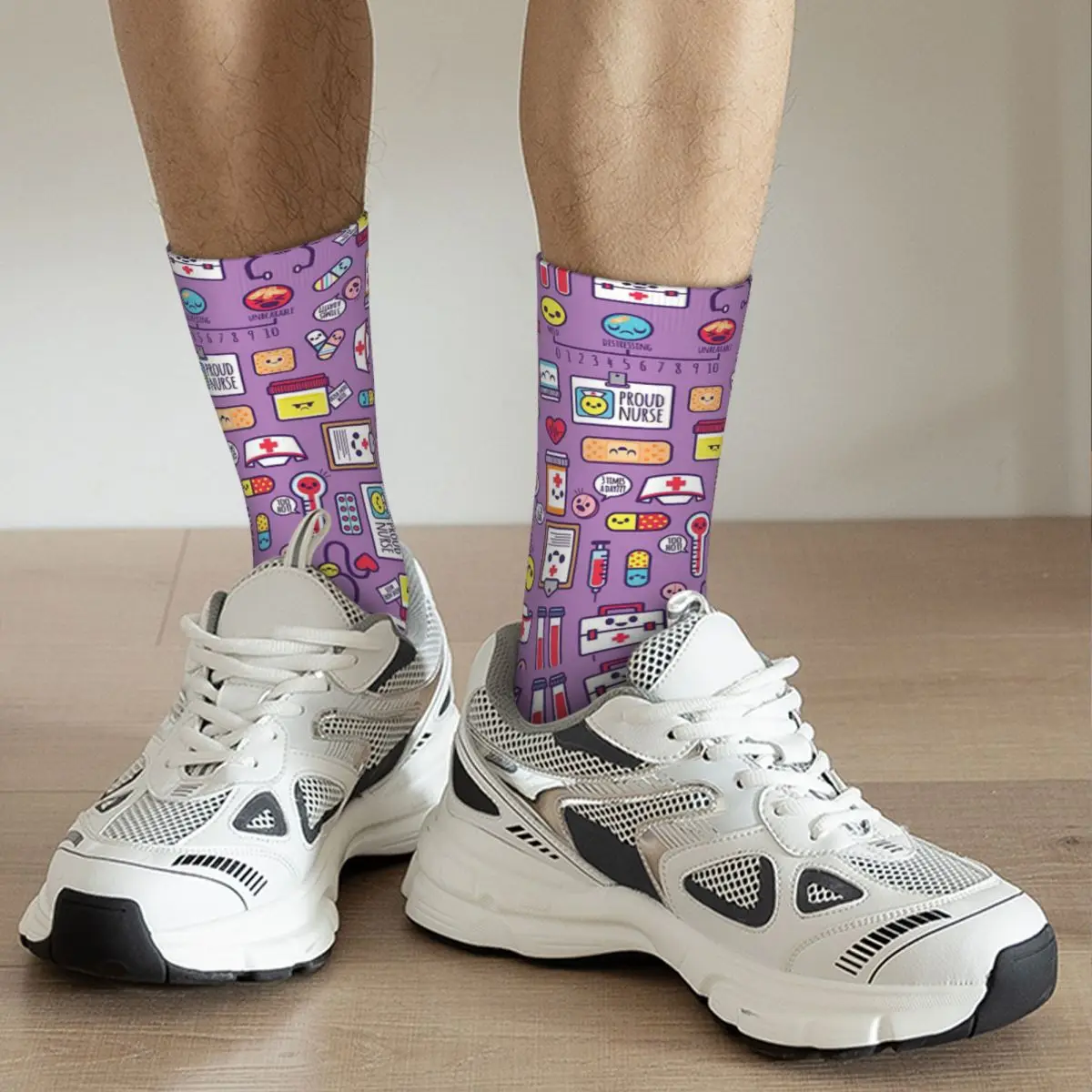 Autumn Winter Crazy Design Men's Women's Medical Supplies Socks Cute Non-slip Basketball Socks