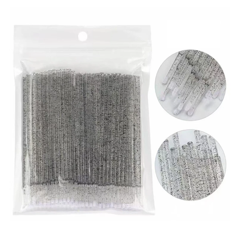 200 個使い捨てメイクブラシマイクロまつげエクステンションブラシリップラインコットンブラシまつげ除去クリーニングワンドメイクアップツール